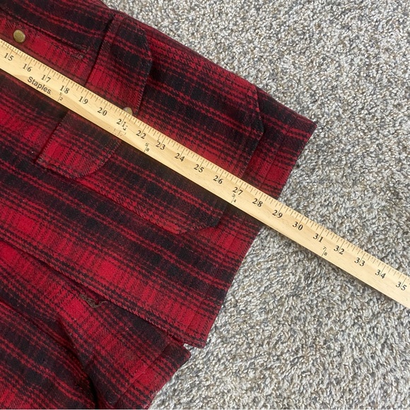 Vintage Woolrich Jacket Mens 38 Red Black 1940s Buffalo Plaid Chinstrap Hunting - Picture 5 of 6